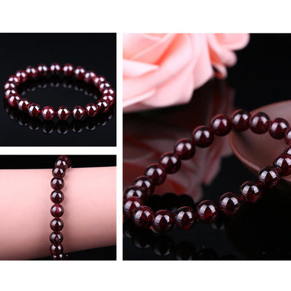 Mythstone Natural Garnet Bead Passion Bracelet