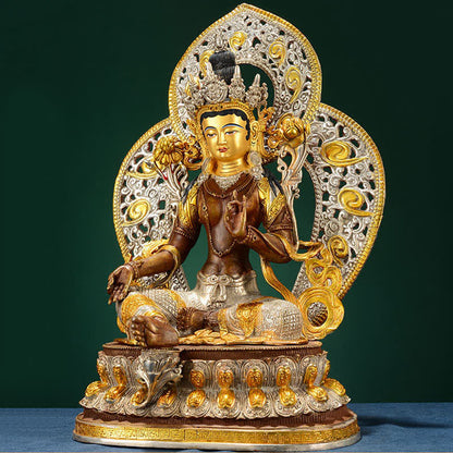 Mythstone Bodhisattva Green Tara Hope Copper Statue Decoration