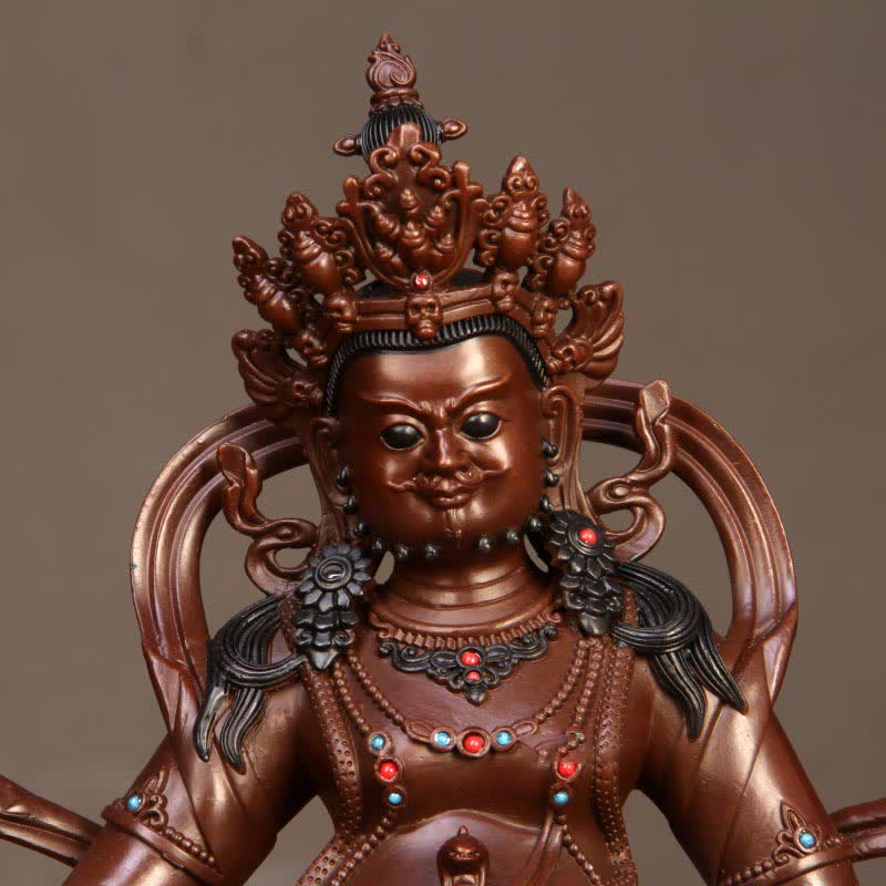 Mythstone Yellow Jambhala Bodhisattva Figurine Compassion Copper Statue Home Office Decoration