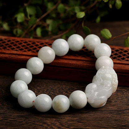 Pulsera de jade PiXiu de la suerte, prosperidad y riqueza con piedra mítica Feng Shui