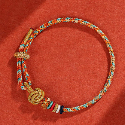 Mythstone Handmade Dunhuang Colorful Rope Protection Braid String Bracelet