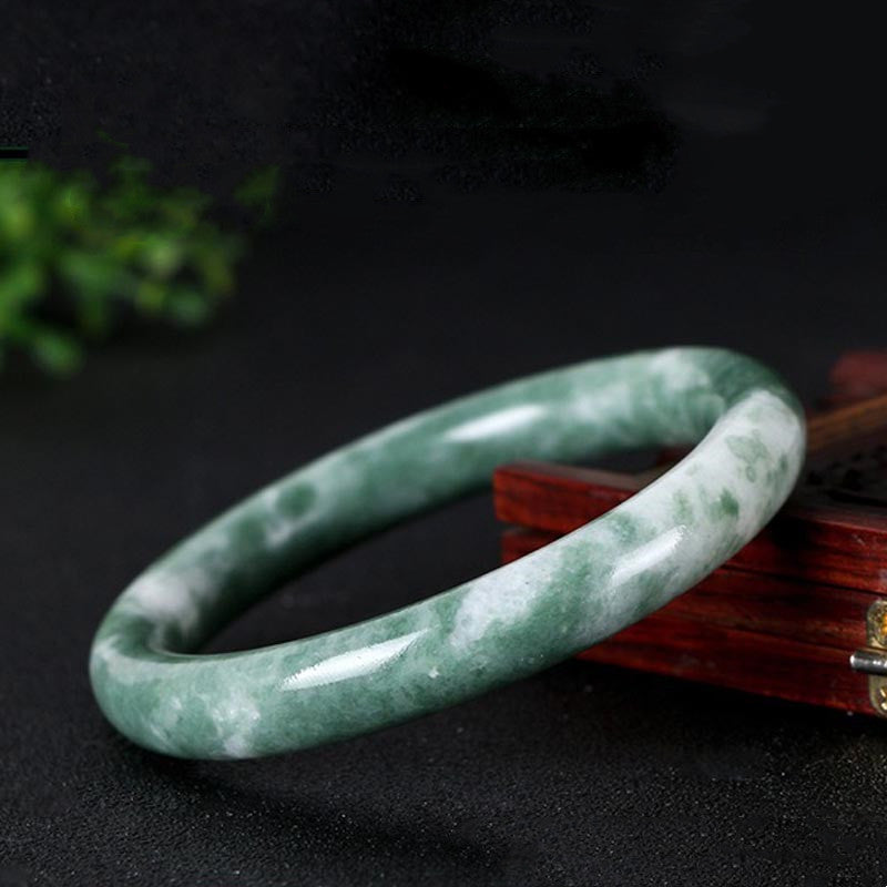 Mythstone Natural Jade Luck Abundance Bangle Bracelet