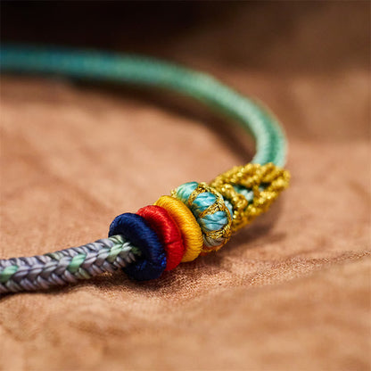 Mythstone Colorful Rope Eight Thread Peace Knot Luck Handmade Bracelet