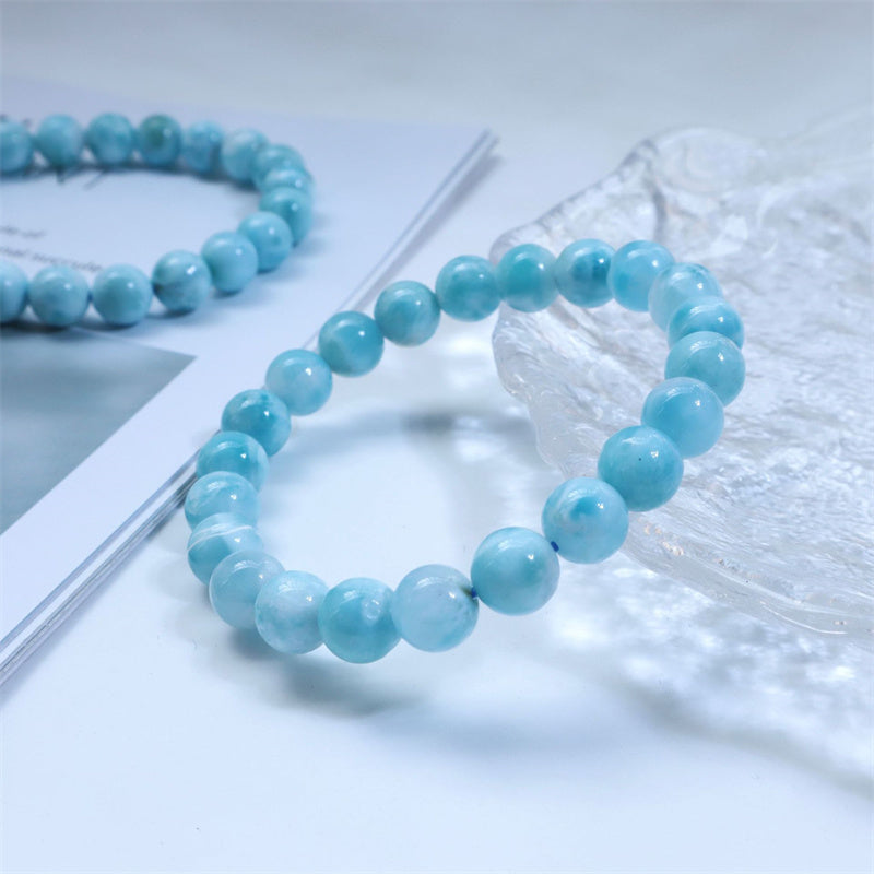 Pulsera de la confianza y la sabiduría de larimar natural Mythstone 