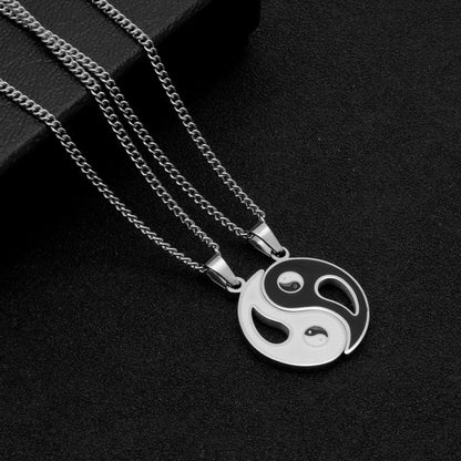 2 piezas de collar con colgante de Yin Yang para pareja