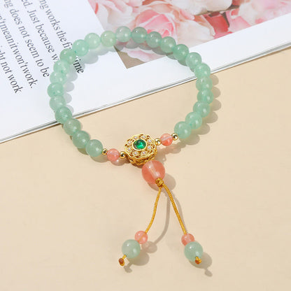 Mythstone Green Aventurine Luck Bead Tassel Bracelet