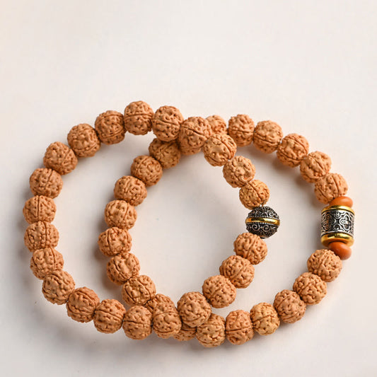 Pulsera de la riqueza y la buena suerte con la semilla de Bodhi de Rudraksha del Tíbet Mythstone