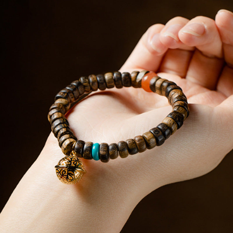 Mythstone Agarwood Red Agate Turquoise Balance Strength Bracelet