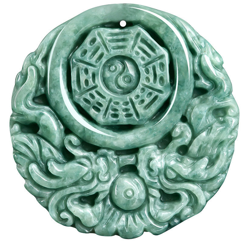 Mythstone Dragon Jade Yin Yang Balance Necklace String Pendant