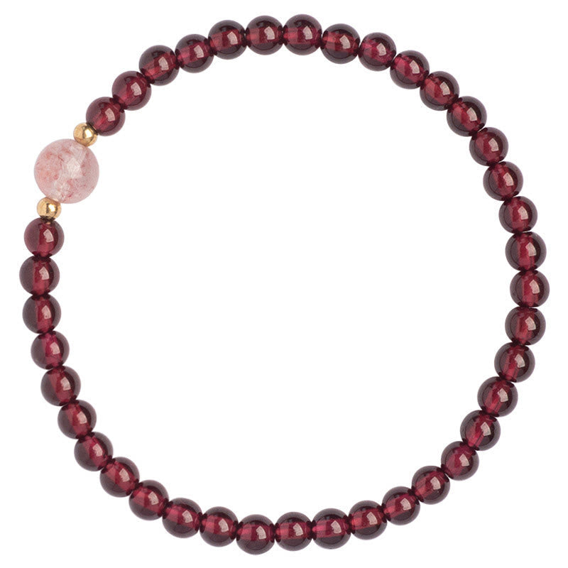 MythStone Natural Garnet Strawberry Quartz Calm Bracelet