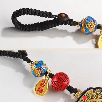 Mythstone Fu Character Blessing Ruyi Charm Key Chain