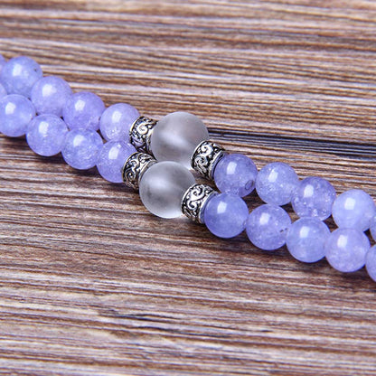 Mythstone Purple Jasper Bead Strength Bracelet Mala