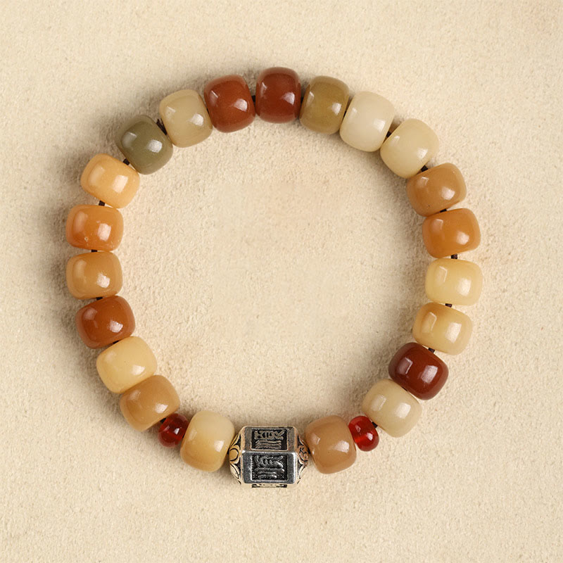 Pulsera de sabiduría Om Mani Padme Hum con semilla de Bodhi natural de Mythstone El Señor del Bosque Cadáver