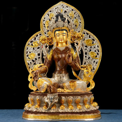 Mythstone Bodhisattva Green Tara Hope Copper Statue Decoration