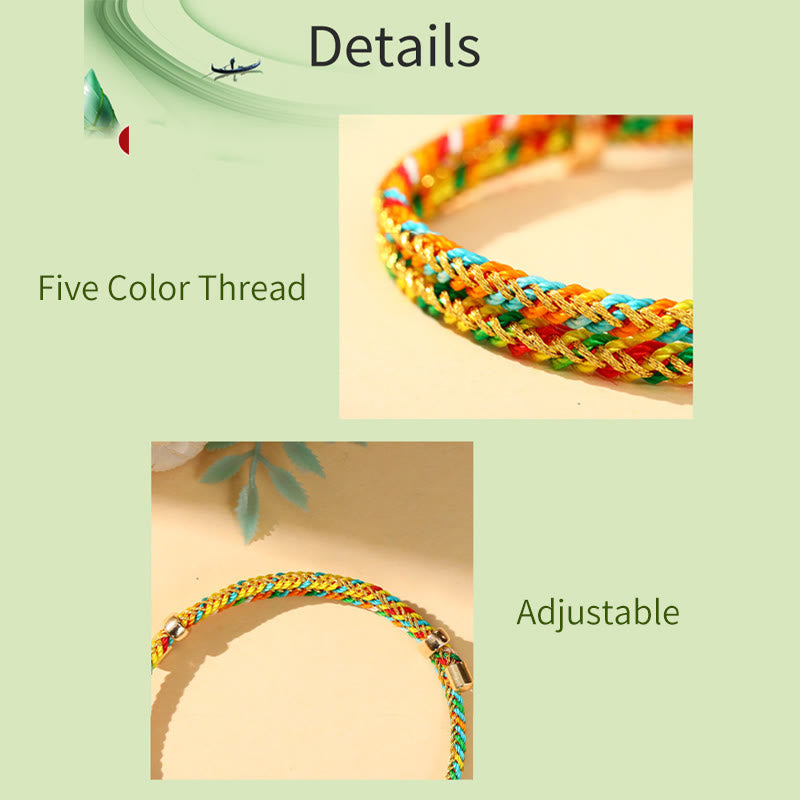 Mythstone Colorful Rope Zongzi Pattern Luck Handmade Child Adult Bracelet