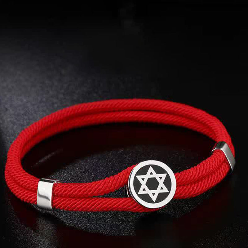 Mythstone 925 Sterling Silver Star of David Calm Balance String Bracelet