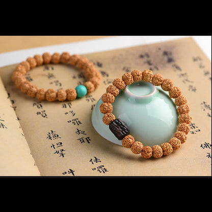 Pulsera de la riqueza y la buena suerte con la semilla de Bodhi de Rudraksha del Tíbet Mythstone