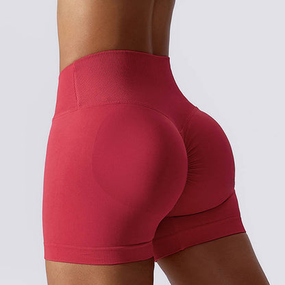 Mythstone Women Seamless High Elasticity Sports Fitness High Waist Yoga Workout Shorts