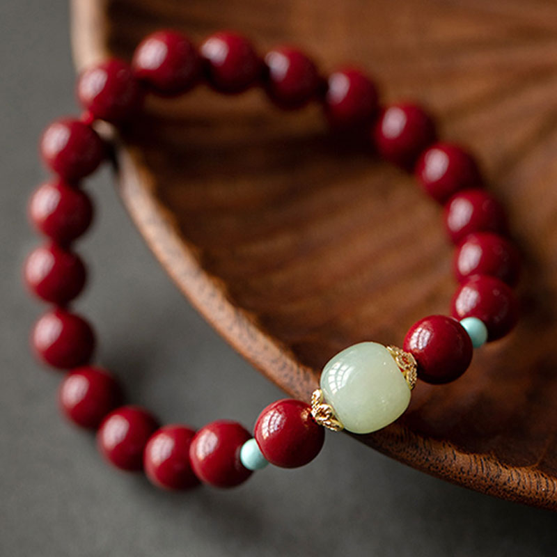 MythStone Cinnabar Green Aventurine Fortune Luck Bracelet