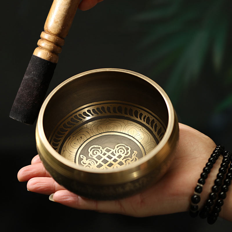 Mythstone Tibetan Meditation Sound Bowl Handcrafted for Healing and Mindfulness Singing Bowl Set