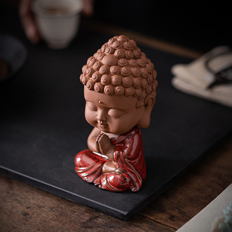 Mythstone Mini Gautama Buddha Sakyamuni Kwan Yin Avalokitesvara Ksitigarbha Serenity Ceramic Desk Decoration