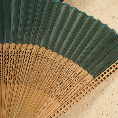 Mythstone Vintage Handheld Folding Fan With Bamboo Frames