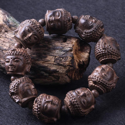 Mythstone Agarwood Buddha Carved Calm Bracelet