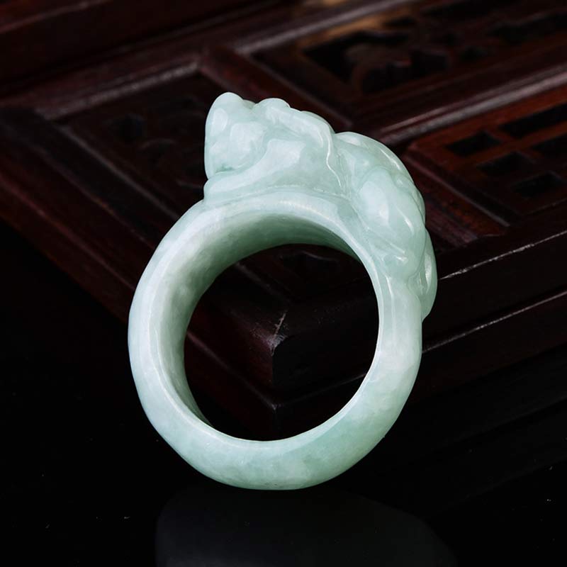 Mythstone Fengshui Wealth Jade PiXiu Luck Ring