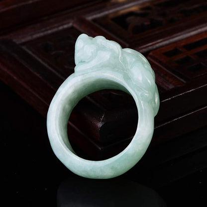 Mythstone Fengshui Wealth Jade PiXiu Luck Ring