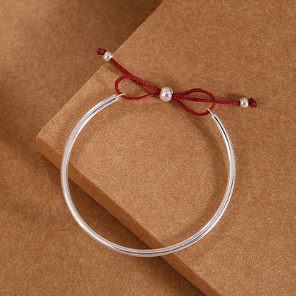 Mythstones  925 Sterling Silver Red String Healing Knot Bracelet