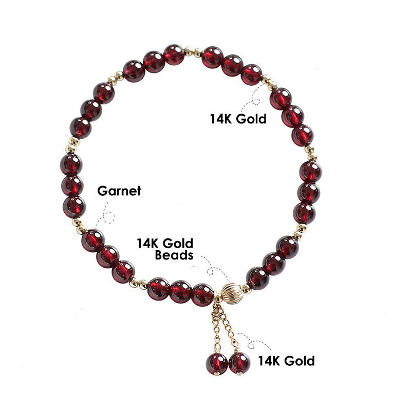 Mythstone 14K Gold Natural Garnet Calm Bracelet