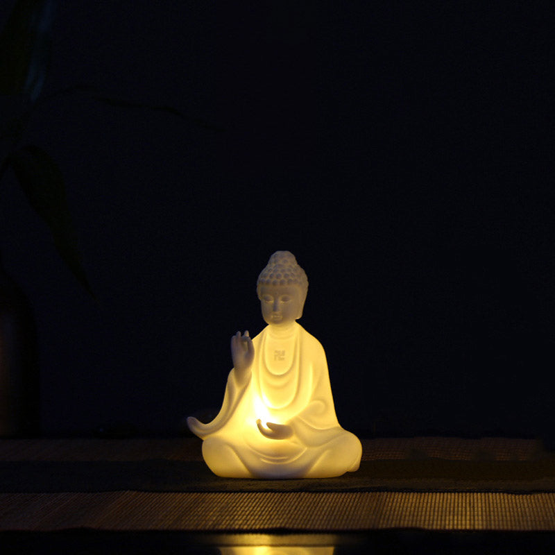 Buddha Avalokitesvara Ksitigarbha Bodhisattva Blessing Ceramic LED Decoration