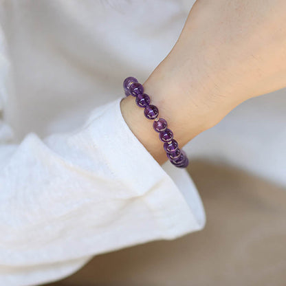 MythStone Amethyst Crystal Moon Star Healing Bracelet