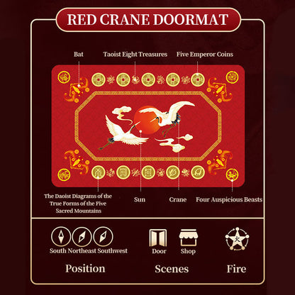 Mythstone Five Elements Lucky Crane Gourd Kirin Dragon Axe Nine Koi Fish Non-slip Foot Pad Doormat