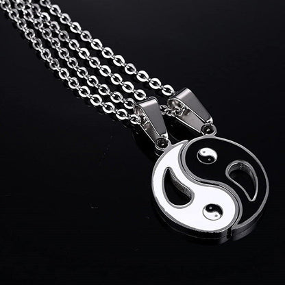 2 piezas de collar con colgante de Yin Yang para pareja