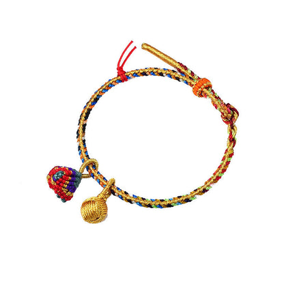 Mythstone Colorful Rope Luck Handmade Zongzi Golden Ball Charm Bracelet