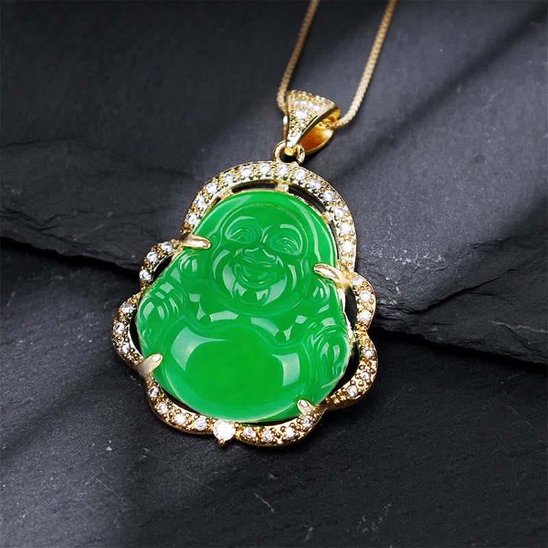 Mythstone Good Luck Laughing Buddha Necklace