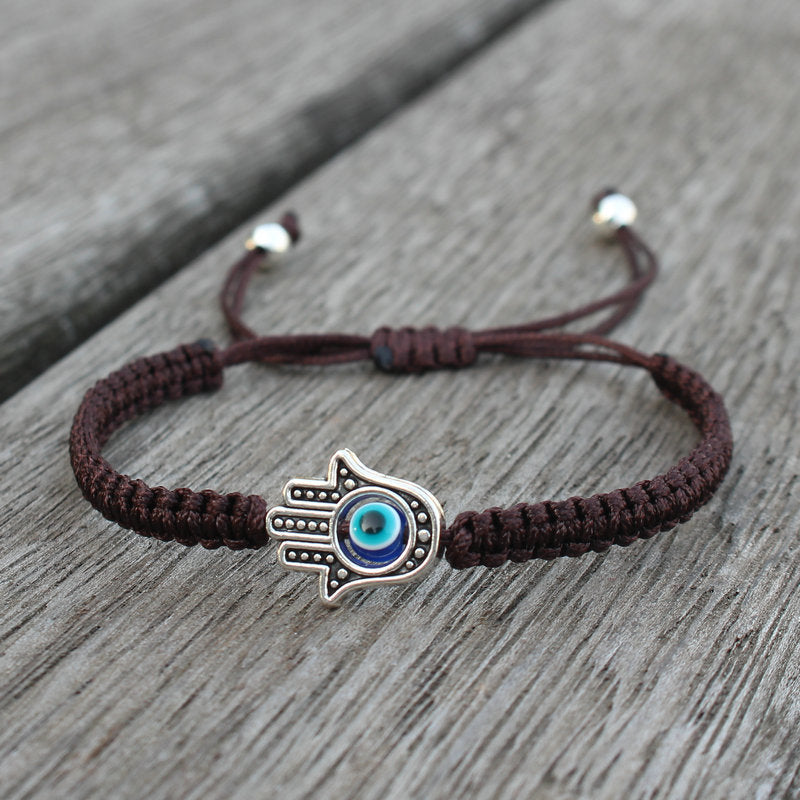 Pulsera de hilo con símbolo de la suerte Hamsa hecha a mano de Mythstone