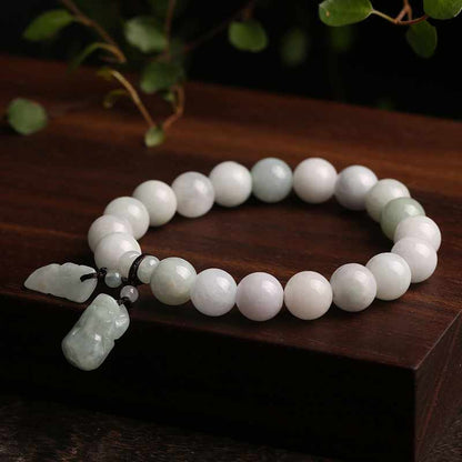 Mythstone Natural Jade Pi Xiu Buddha Gourd Apple Success Bracelet