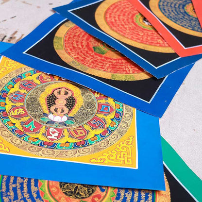 Mythstone Tibetan Handmade Thangka Painting Blessing Thangka Blind Box Random Color Pattern