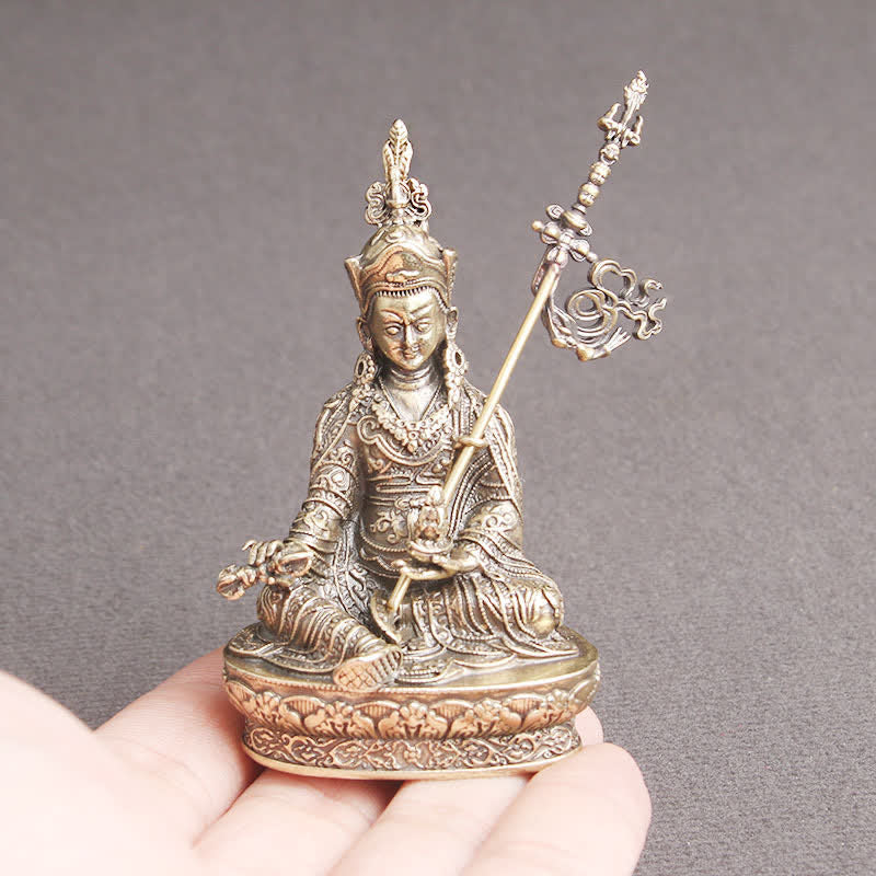 Mythstone Padmasambhava Buddha Figure Serenity Copper Statue Decoration Temple Ornament