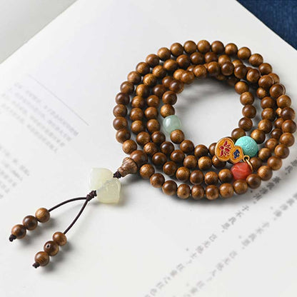 Mythstone Tibetan Rosewood Protection Calm Bracelet Mala