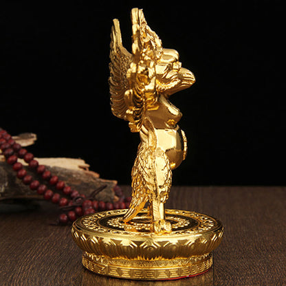 Mythstone Tibetan Gold Garuda Bird Alloy Protection Home Decoration