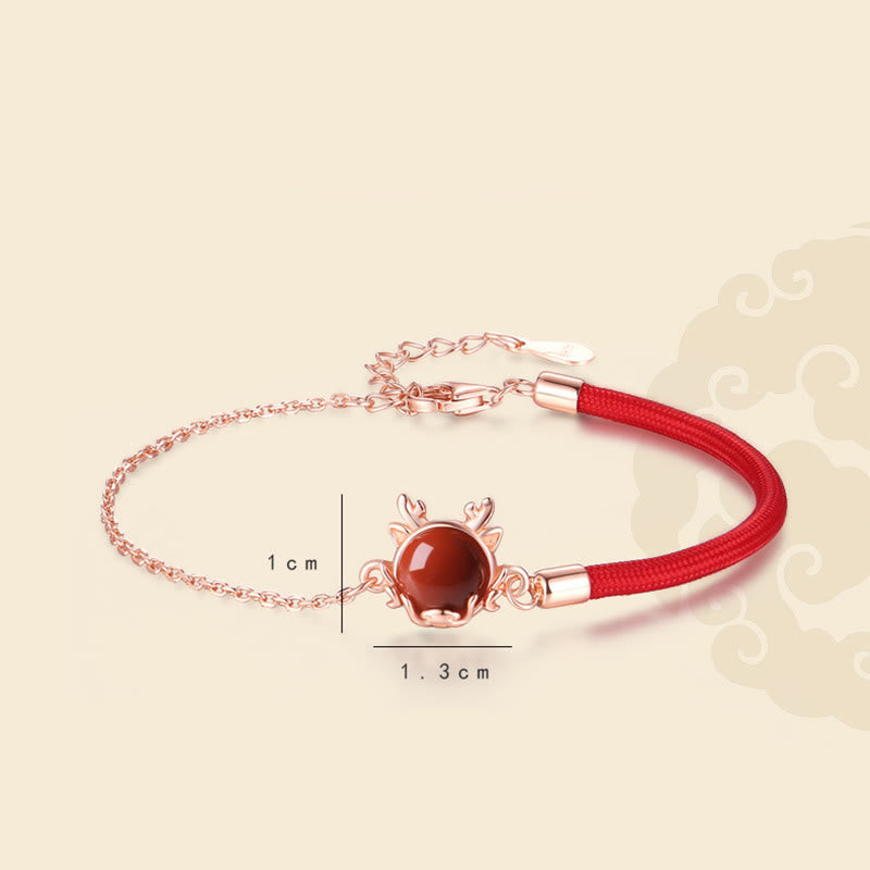 MythStone 925 Sterling Silver Year of the Dragon Cinnabar Red Agate Dragon Protection Bracelet Necklace Pendant Earrings Ring