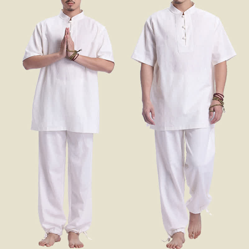 Conjunto de ropa de lino y algodón para hombre con meditación zen espiritual Mythstone