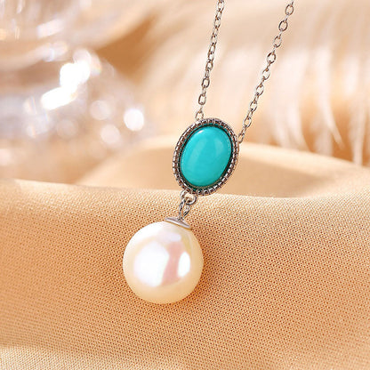 Mythstone 925 Sterling Silver Pearl Turquoise Healing Wisdom Necklace Pendant Ring Earrings