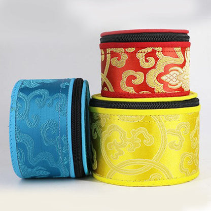 Mythstone Tibetan Singing Bowl Storage Bag with Zipper Closure Decoration