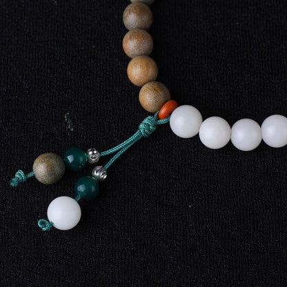 Pulsera de la suerte con semillas de Bodhi y sándalo verde Mythstone