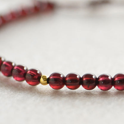 Mythstone Natural Garnet Golden Beads Stability Bracelet