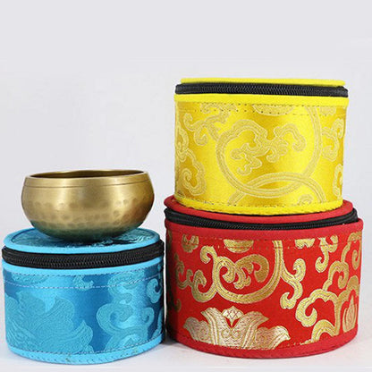 Mythstone Tibetan Singing Bowl Storage Bag with Zipper Closure Decoration